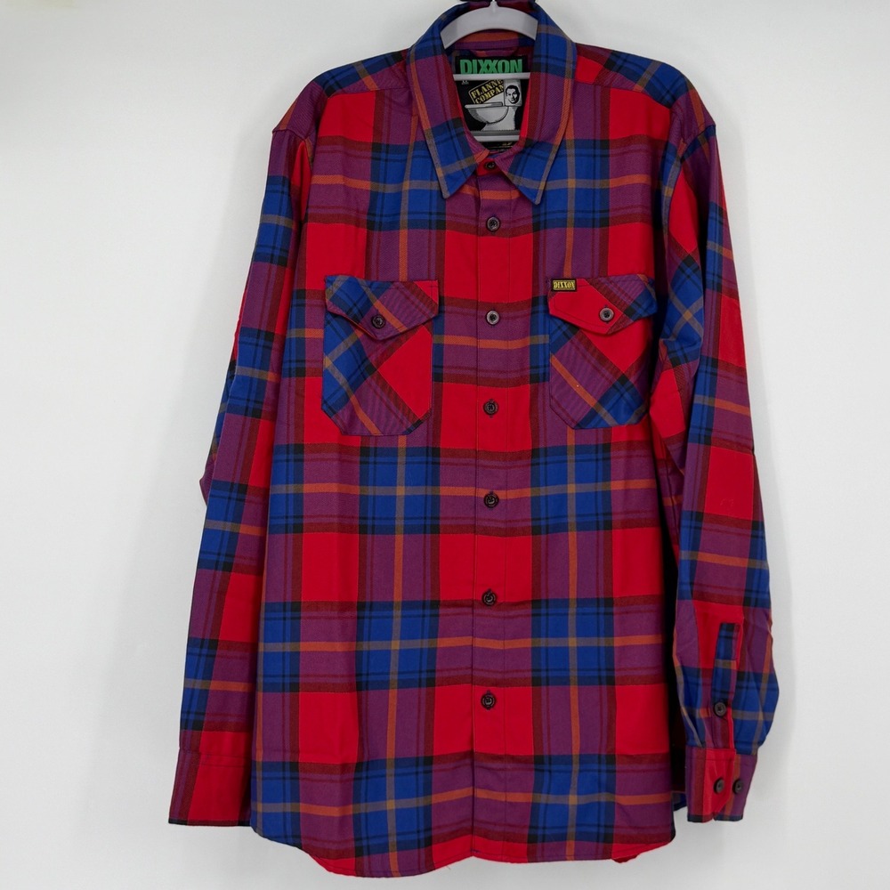 Dixxon Flannel The Bundy Men's XL Red Blue Plaid Shirt NWOT Limited Edition